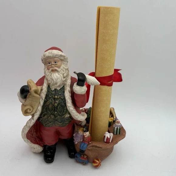 Partylite 7" Santa Checking His List Candle Holder Figurine‎ P9841 Christmas Box - Picture 3 of 10